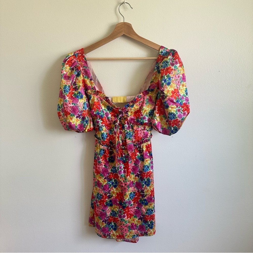 FREE PEOPLE x For Love and Lemons Merrill Puff Sleeve Mini Dress Small - Picture 3 of 5